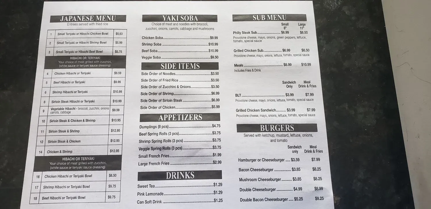 Menu 1