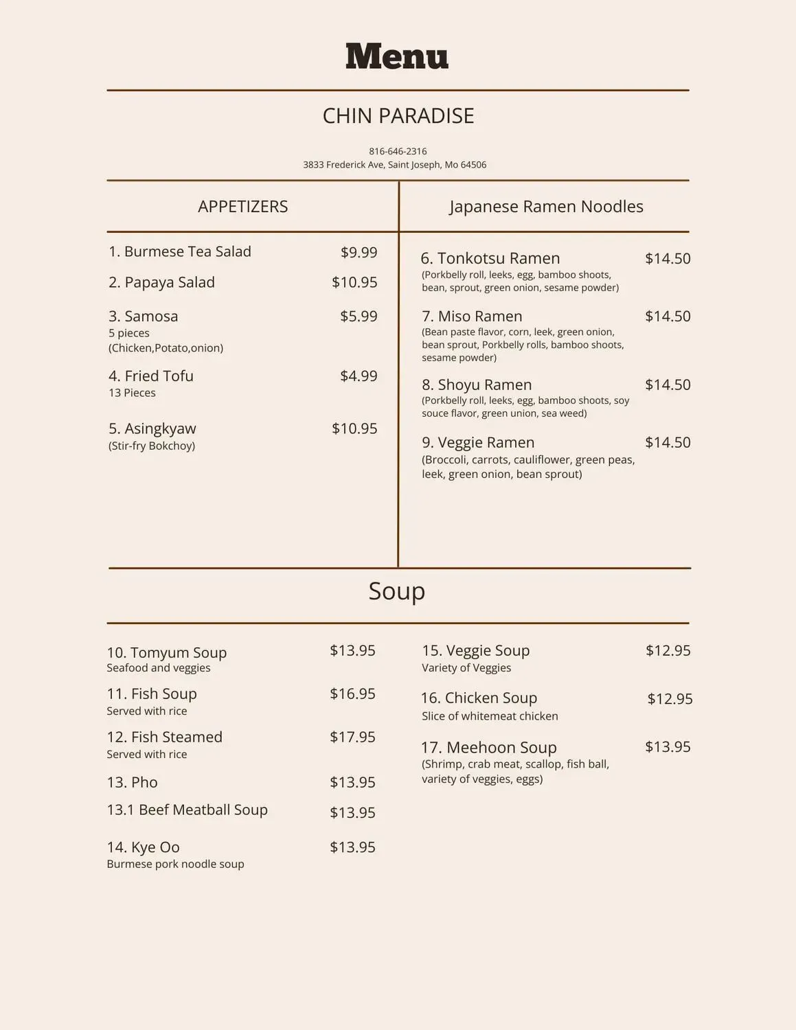 Menu 4