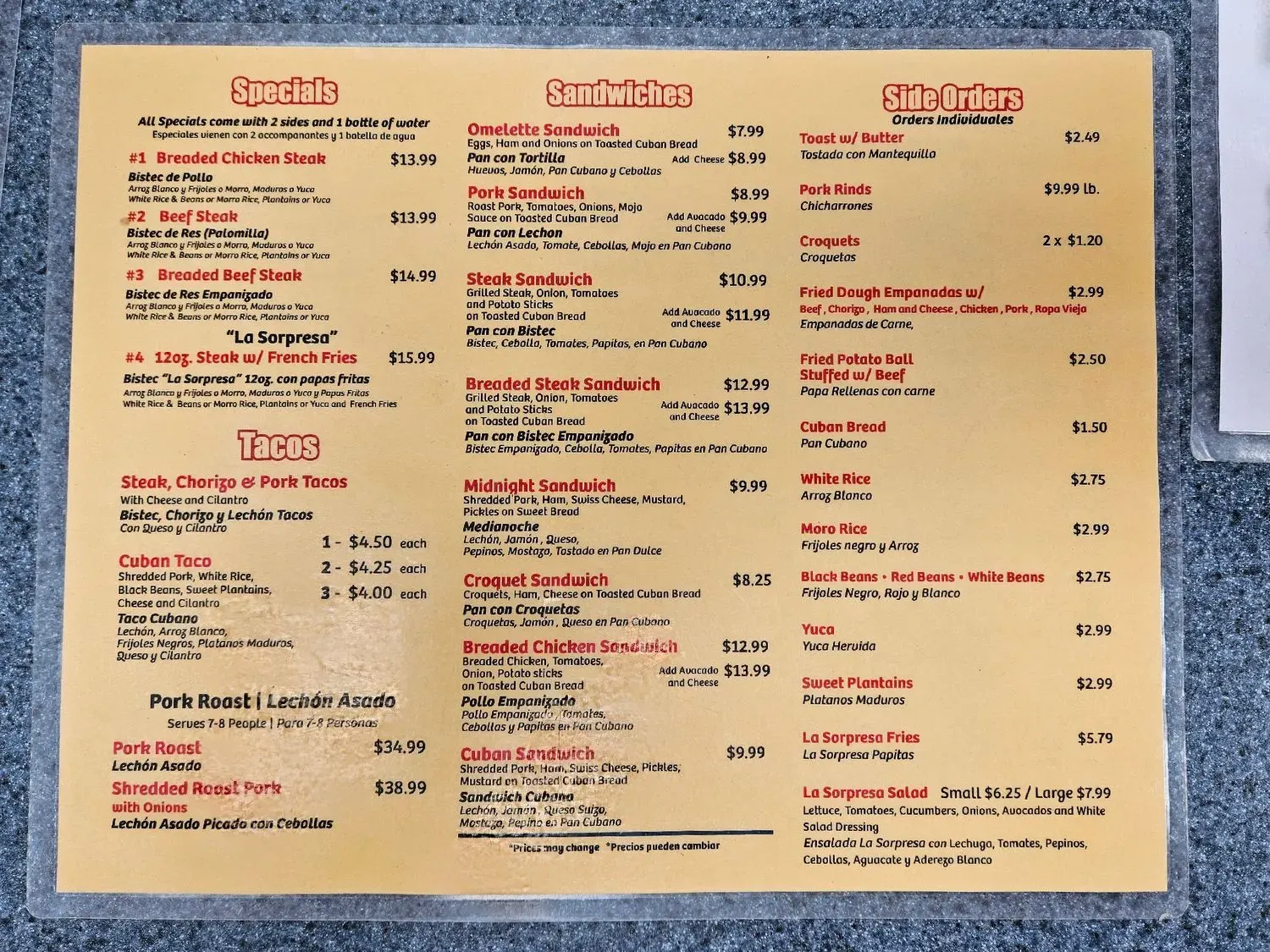 Menu 1