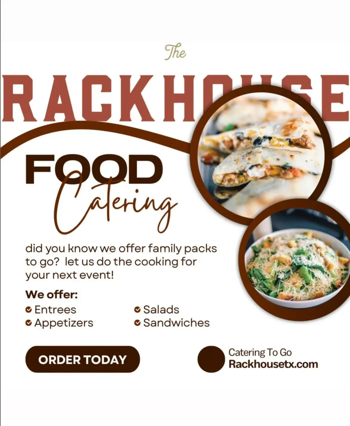 The Rackhouse Menu - Updated November 2025