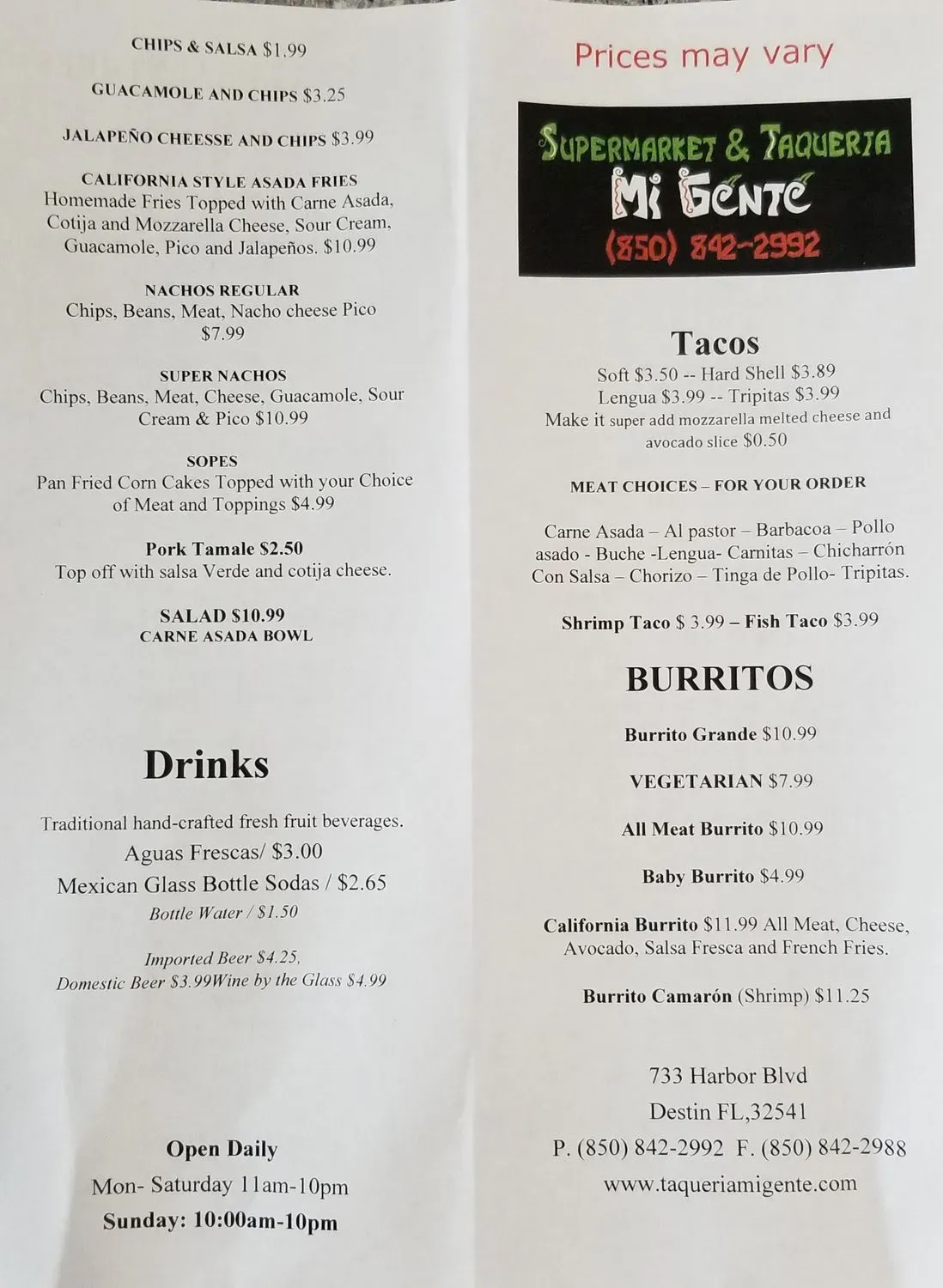 Menu 1