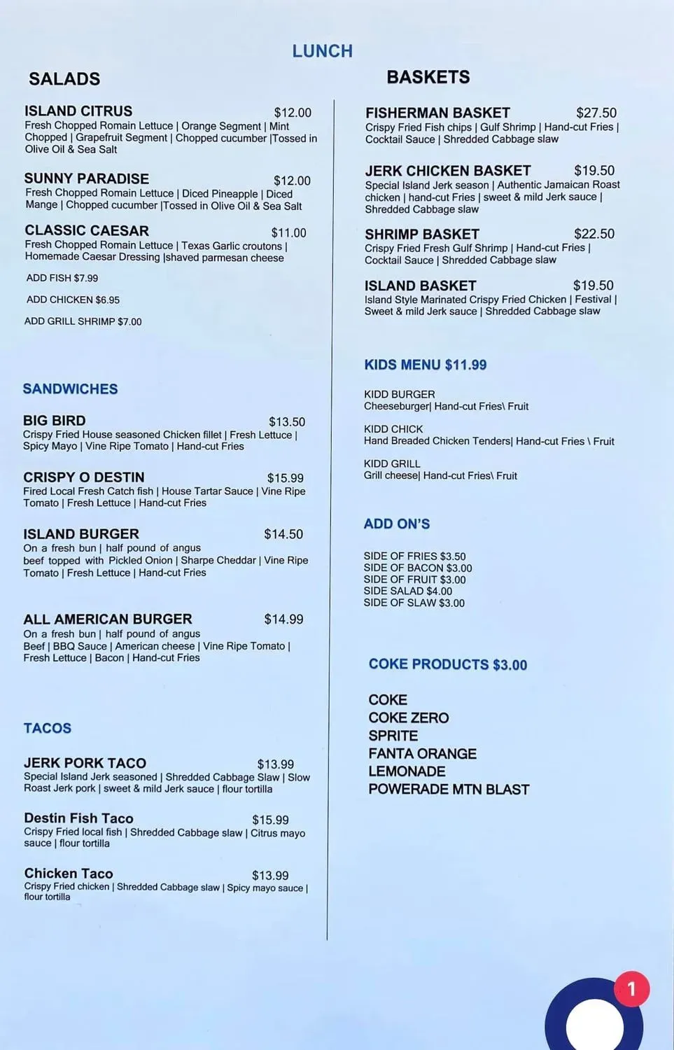 Menu 1