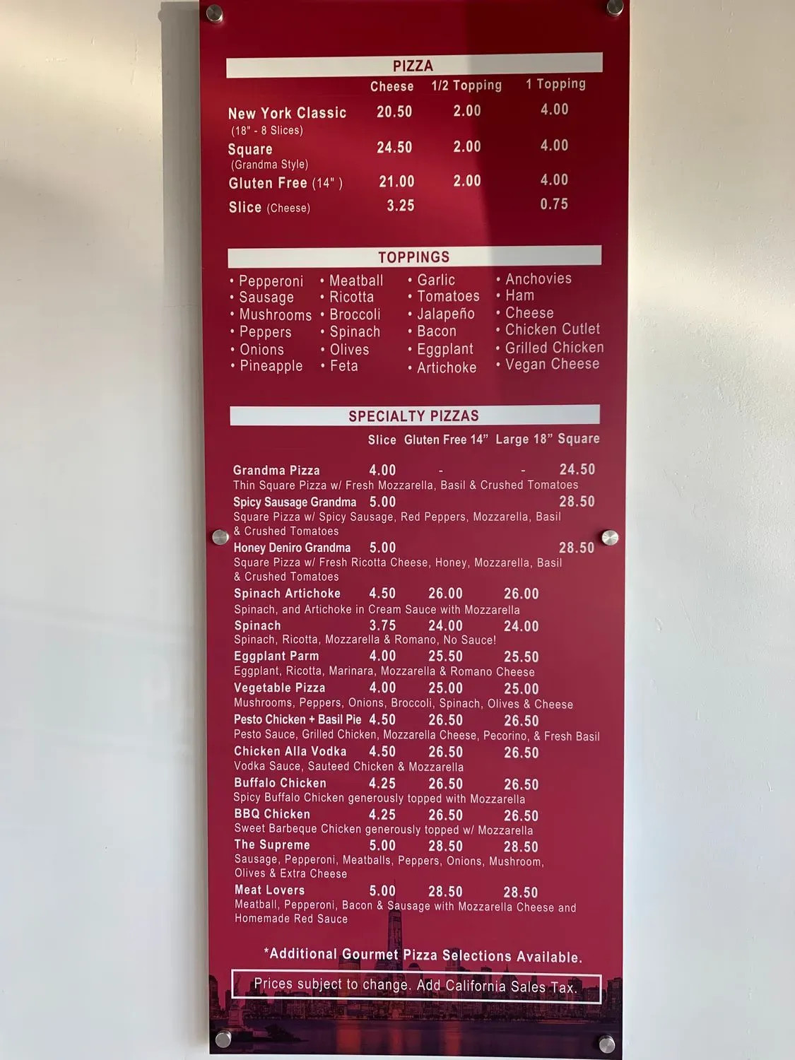 Menu 1