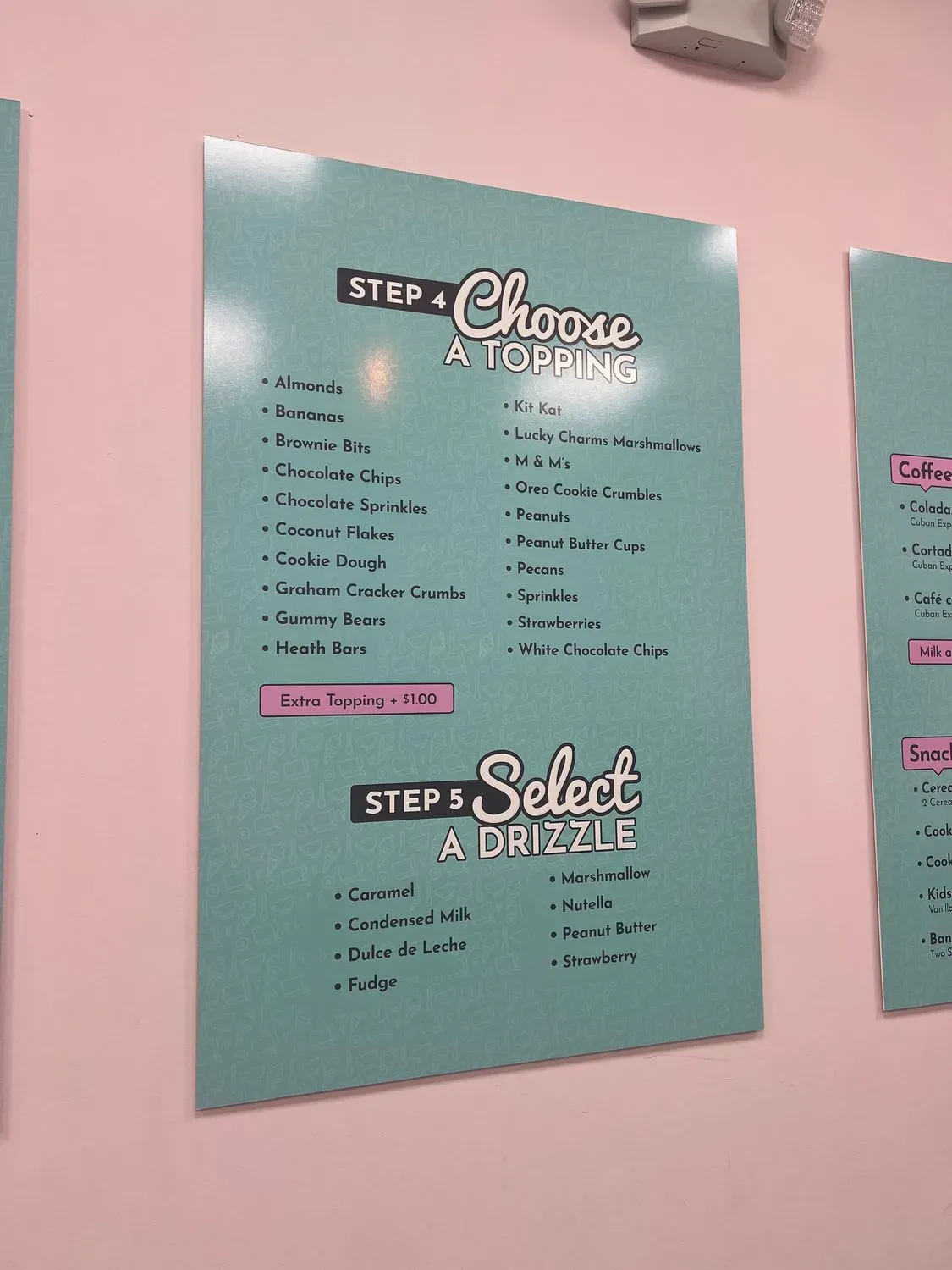 Milky Ways Cereal Bar Menu - Updated November 2025