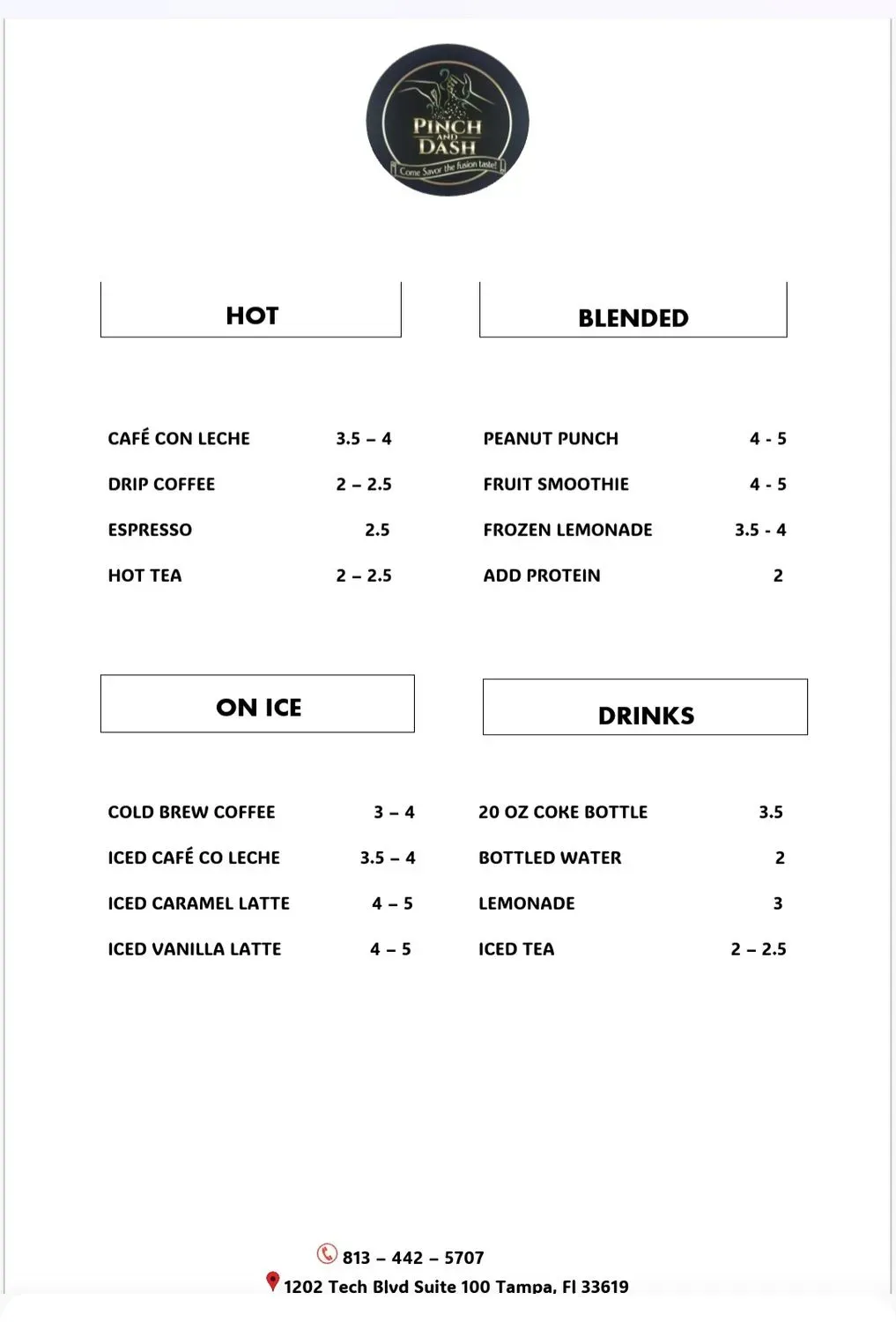 Pinch & Dash Menu - Updated November 2025