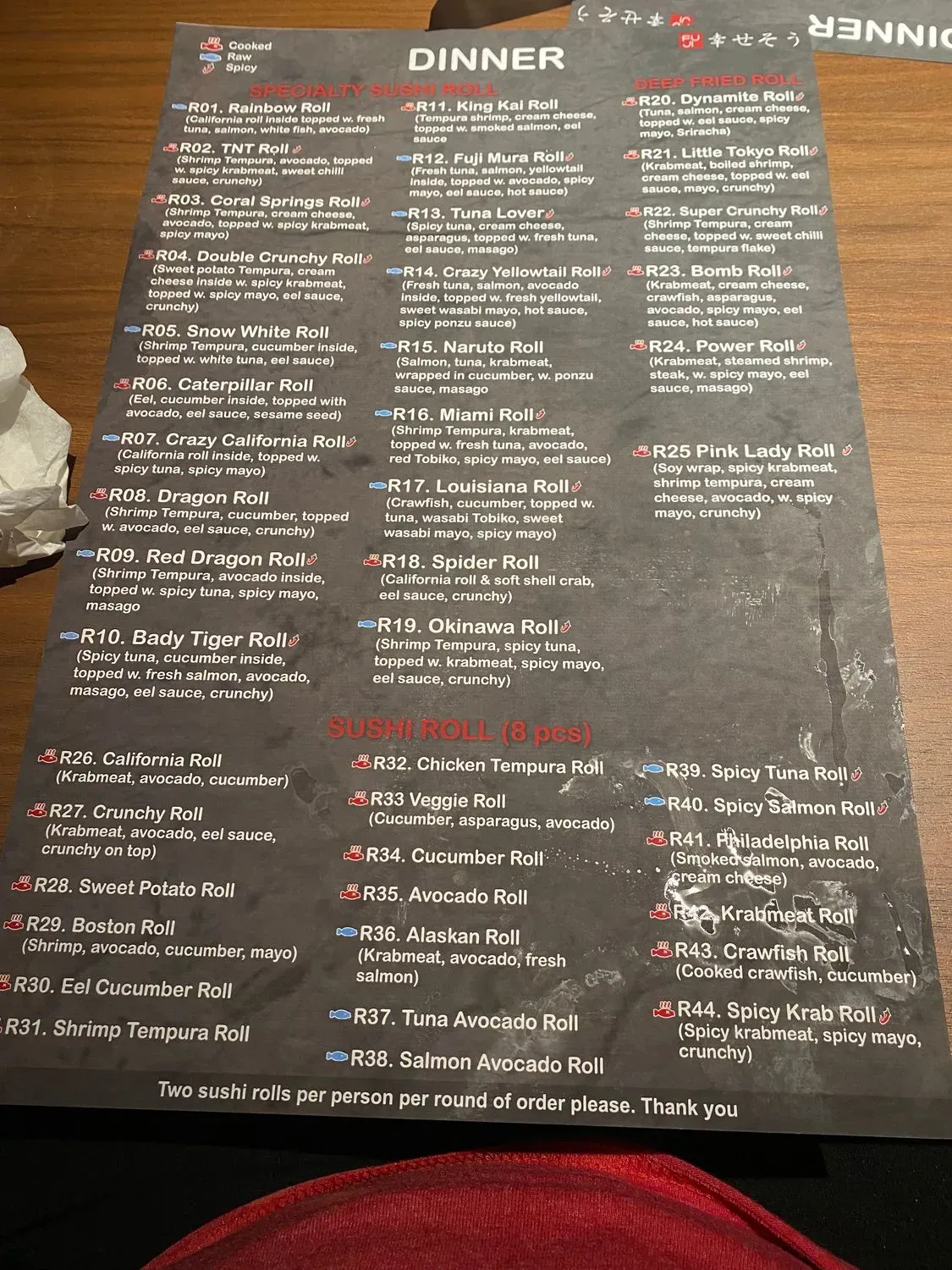 FUJIMURA BUFFET & SUSHI Menu - Updated November 2025