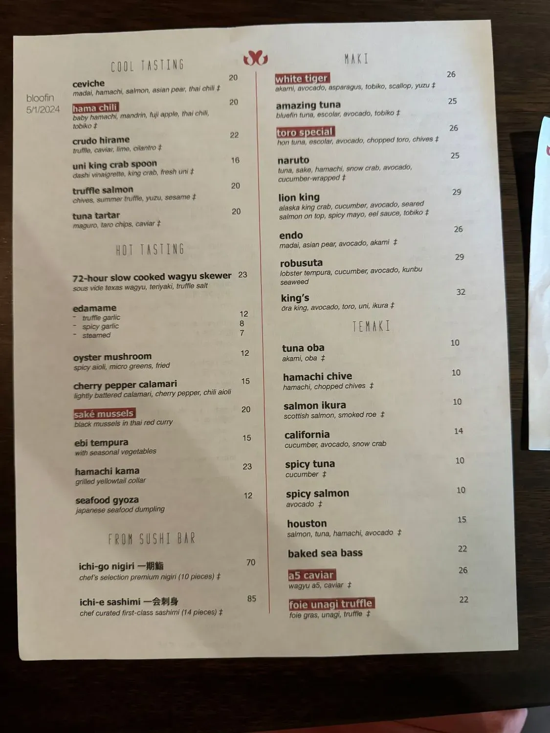 Menu 1