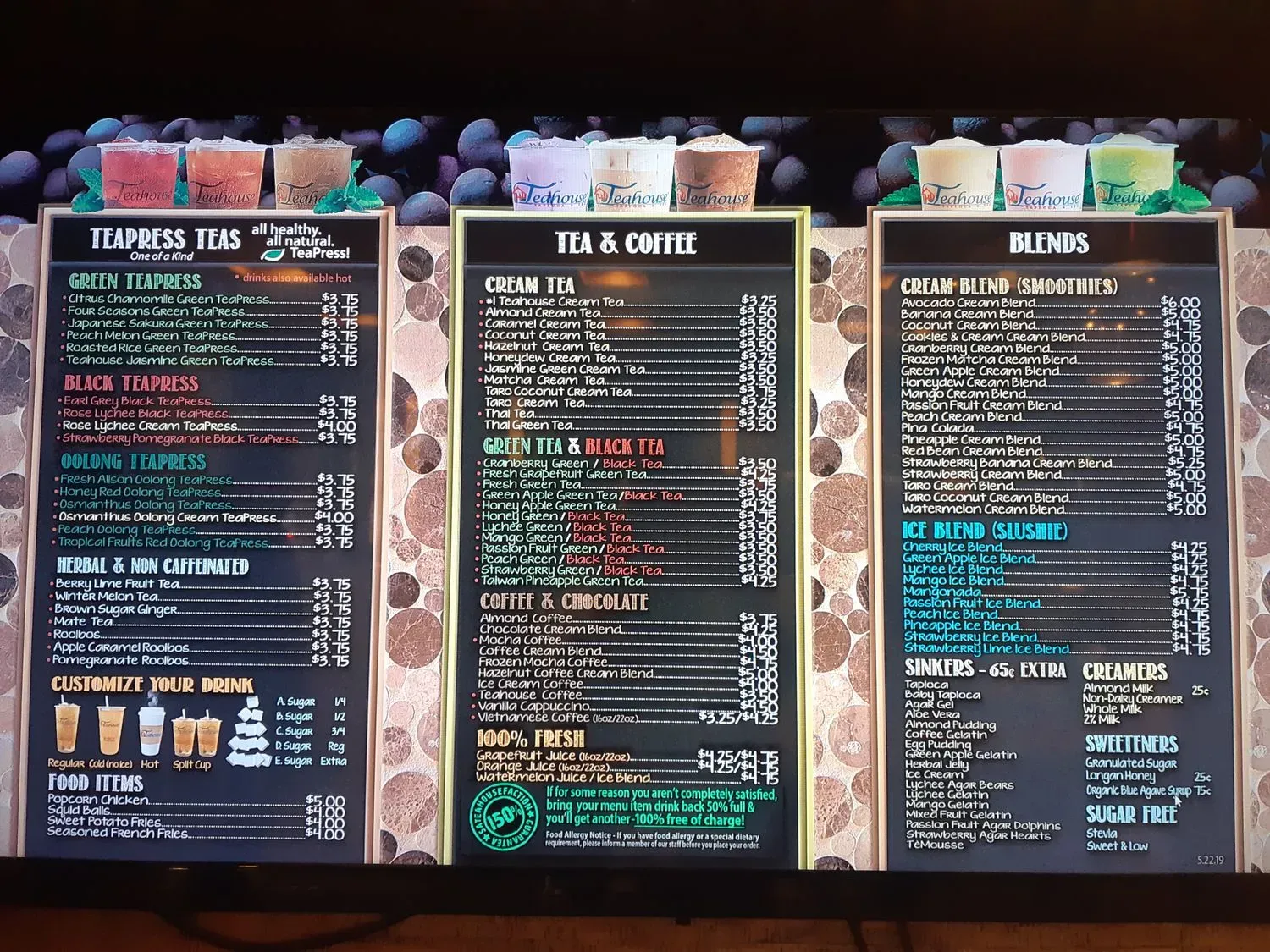 The Teahouse Menu - Updated November 2025