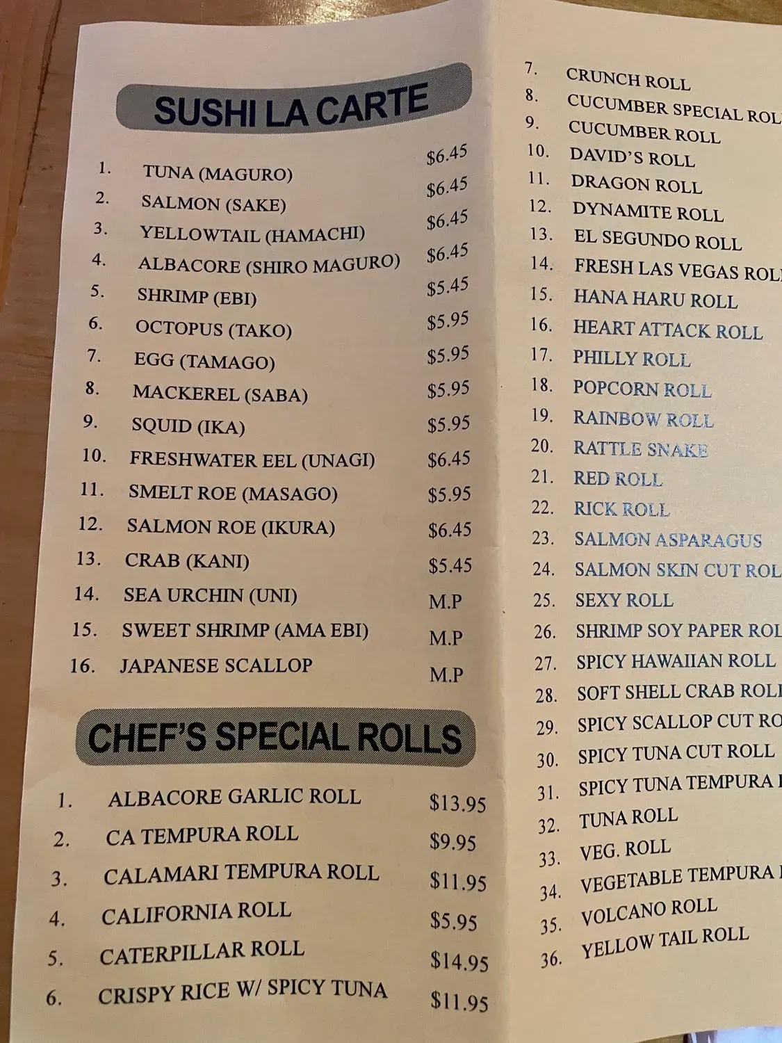 Menu 1