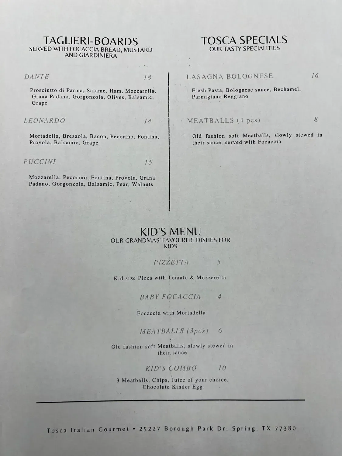 Menu 1