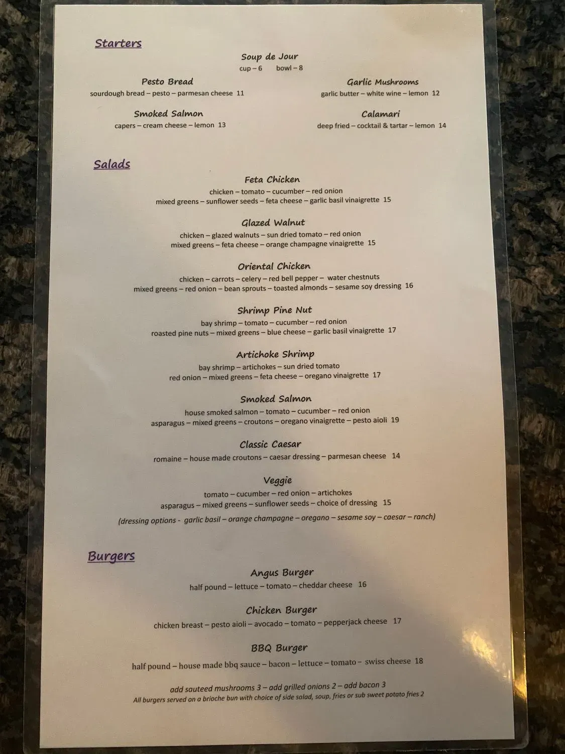 Menu 5