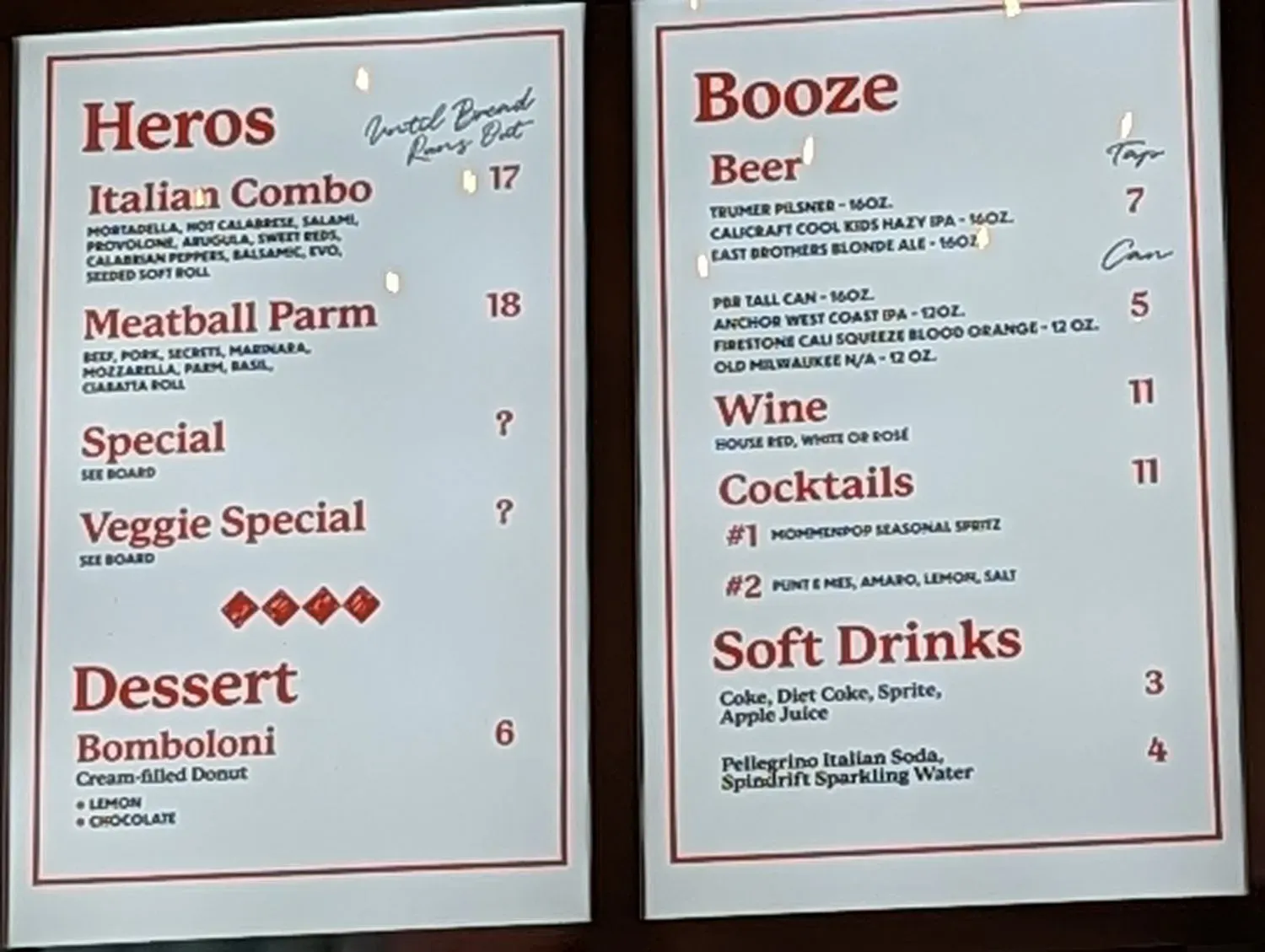 Menu 1