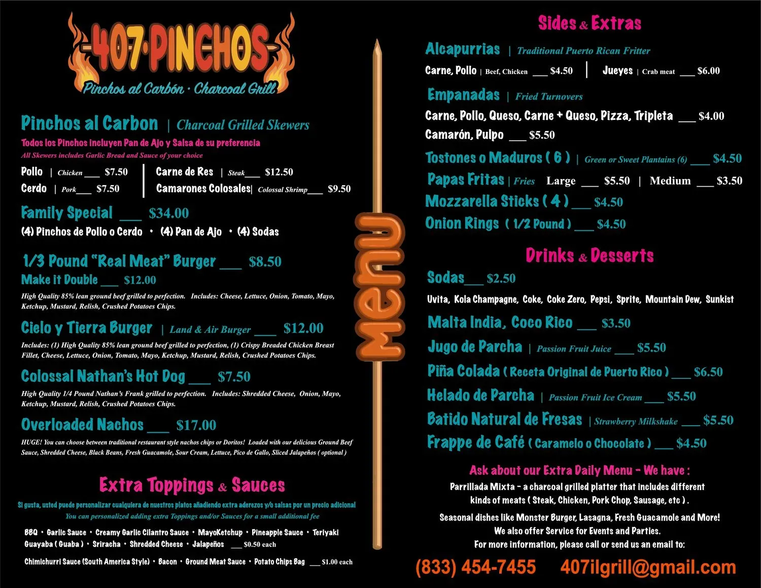 407 Pinchos - FOOD TRUCK, PINCHOS AL CARBÓN, ALCAPURRIAS, EMPANADAS ...