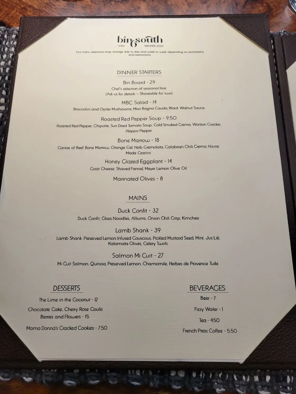 Menu 2