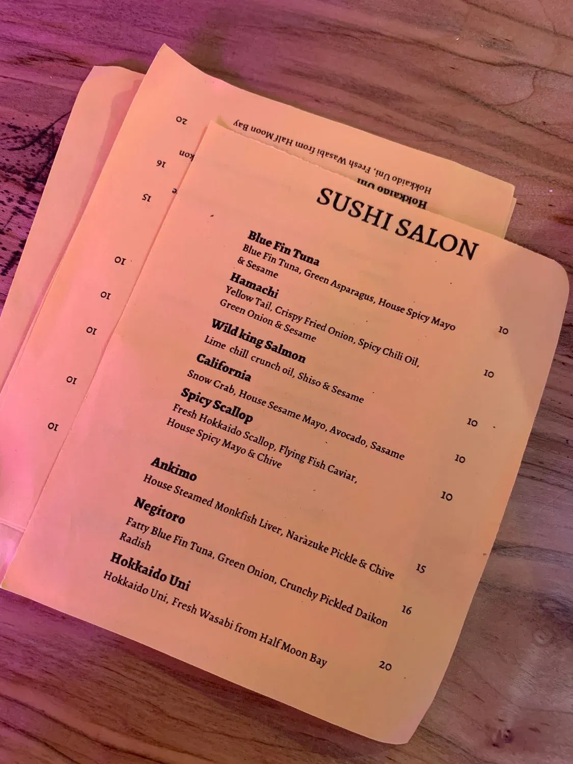 Menu 1