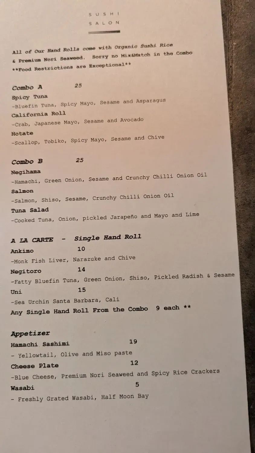 Menu 5