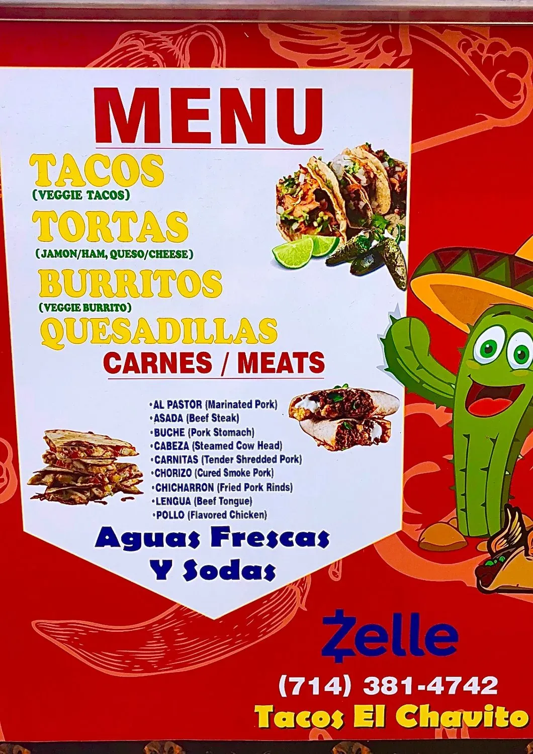 Tacos El Chavito Food Truck ( Now Accepting Zelle ) Menu - Updated ...