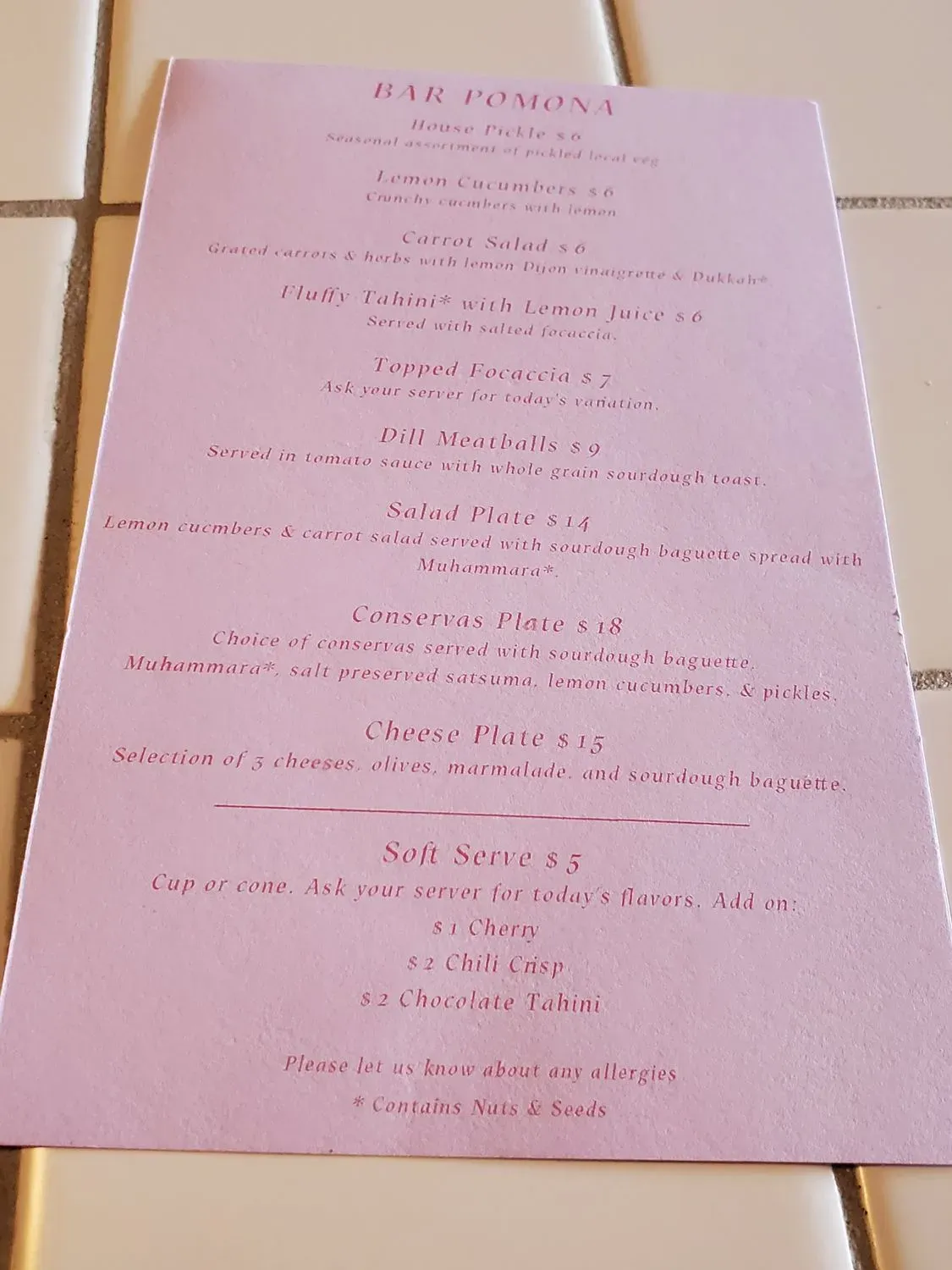 Menu 1