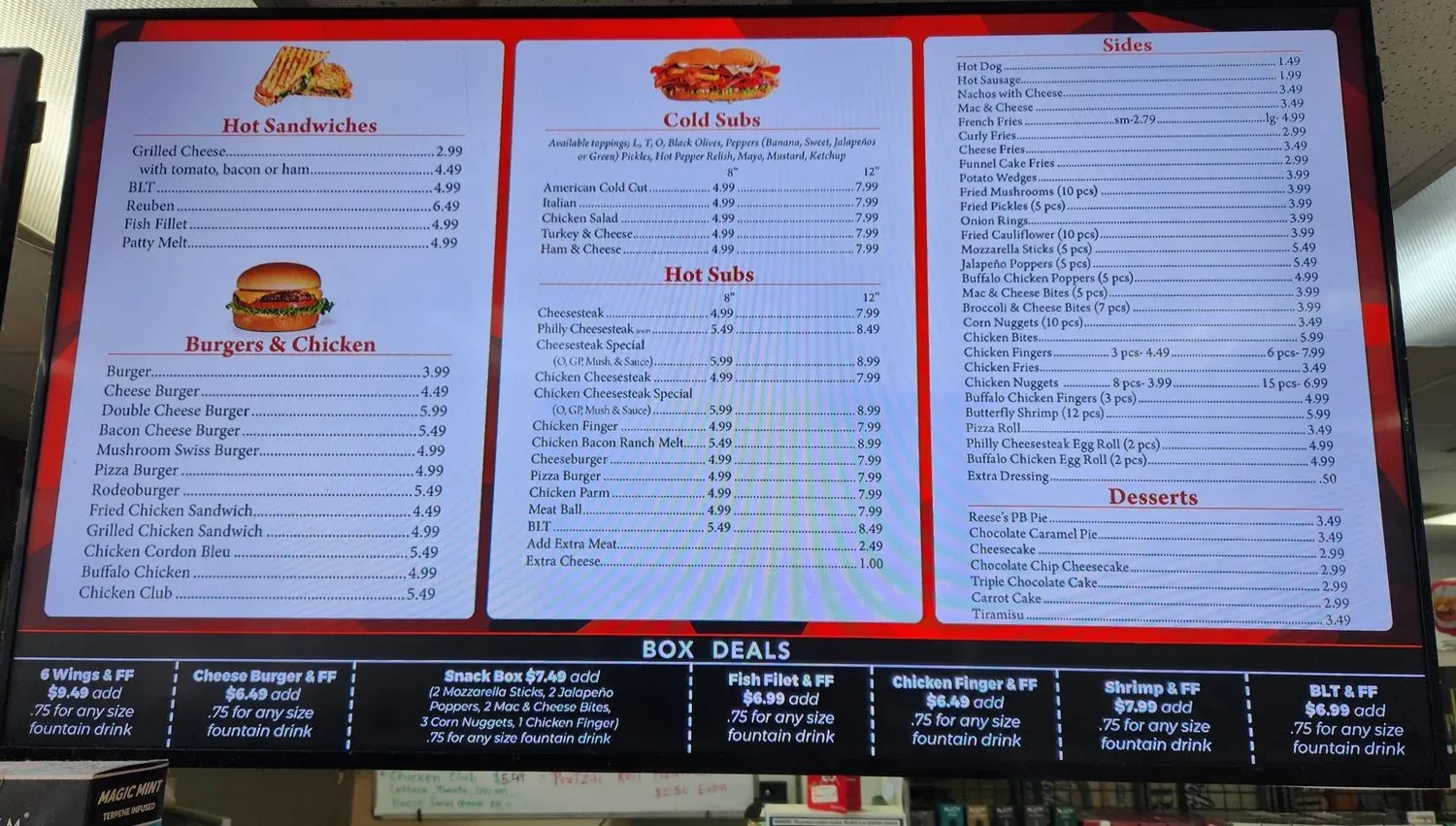 Quick Stop Deli Menu - Updated November 2025