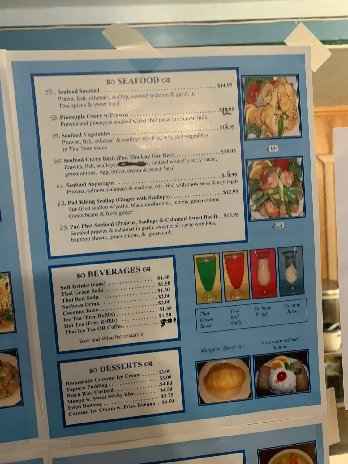 Thai Cafe Menu - Updated November 2025