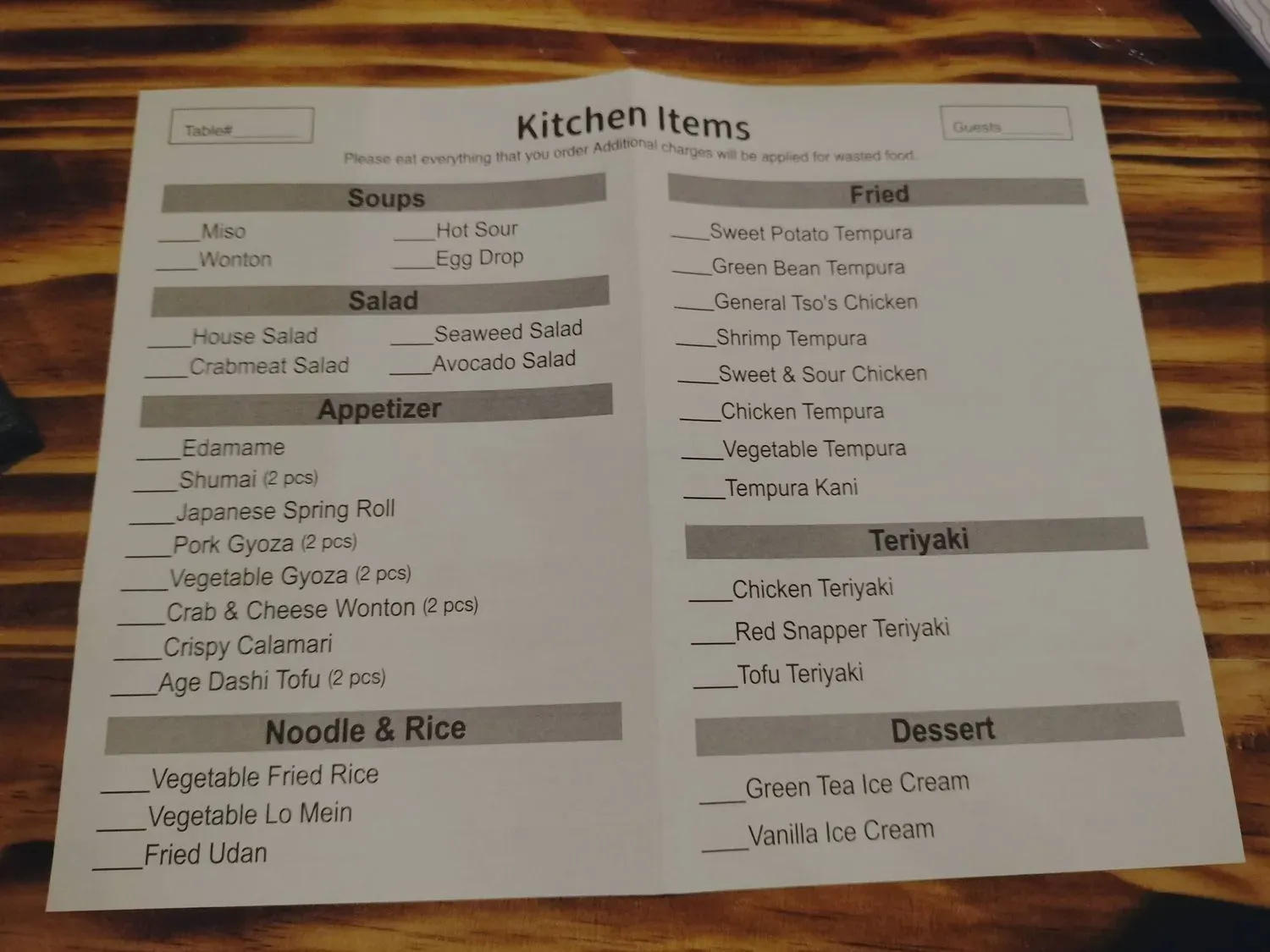 Menu 5