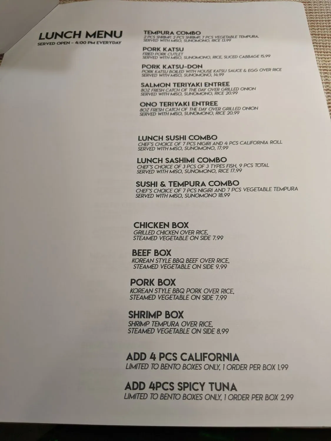 Menu 1