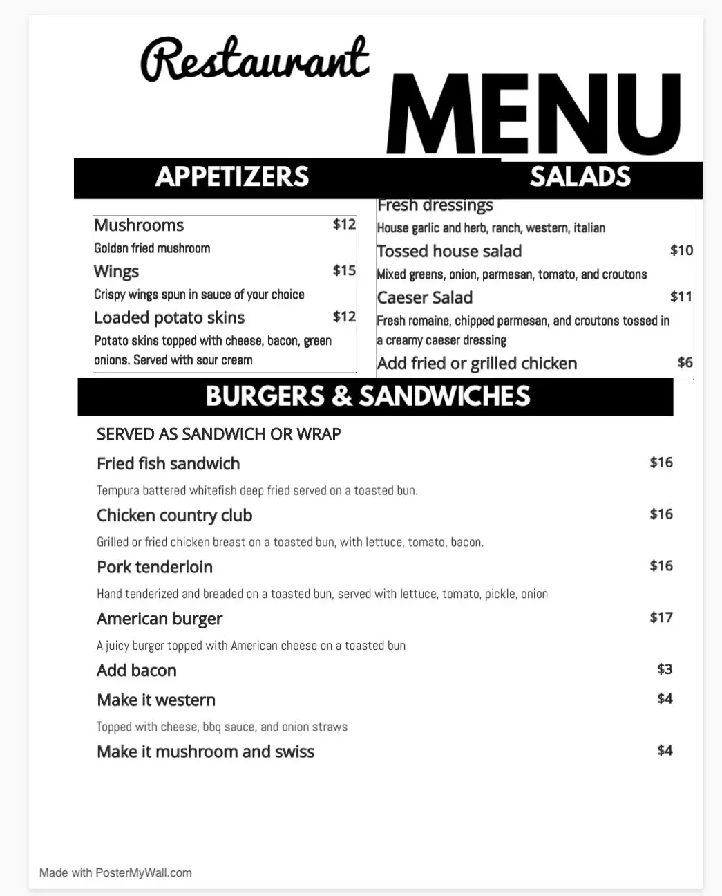 Menu 1