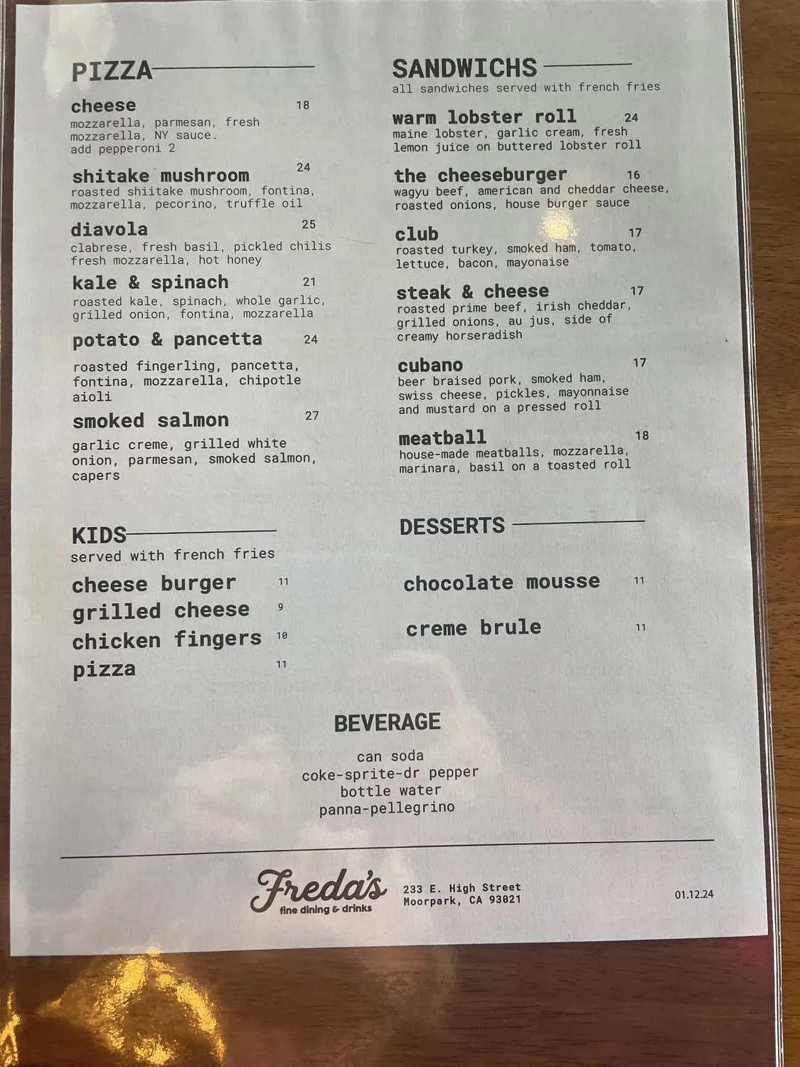 Menu 1