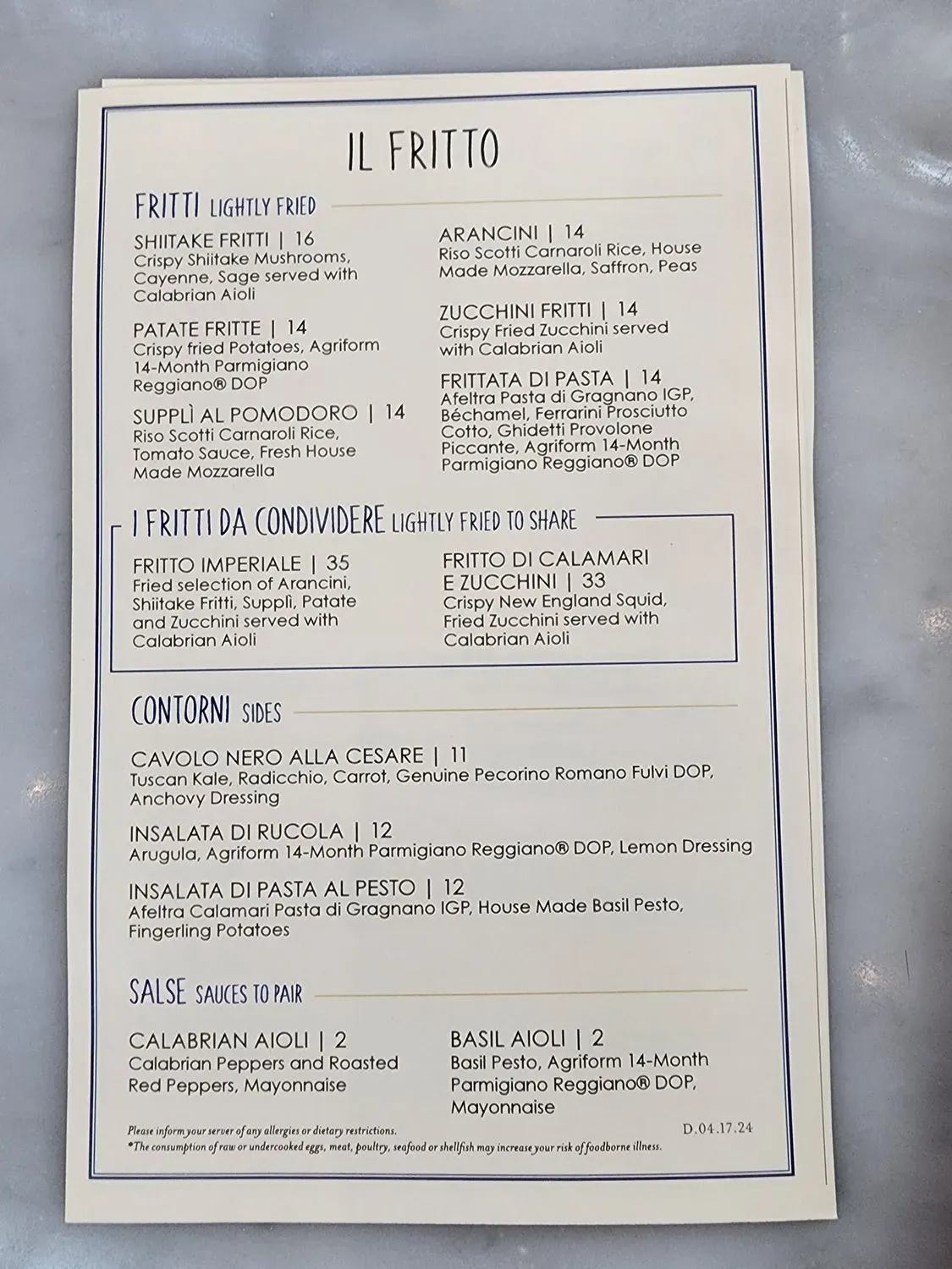 Menu 1