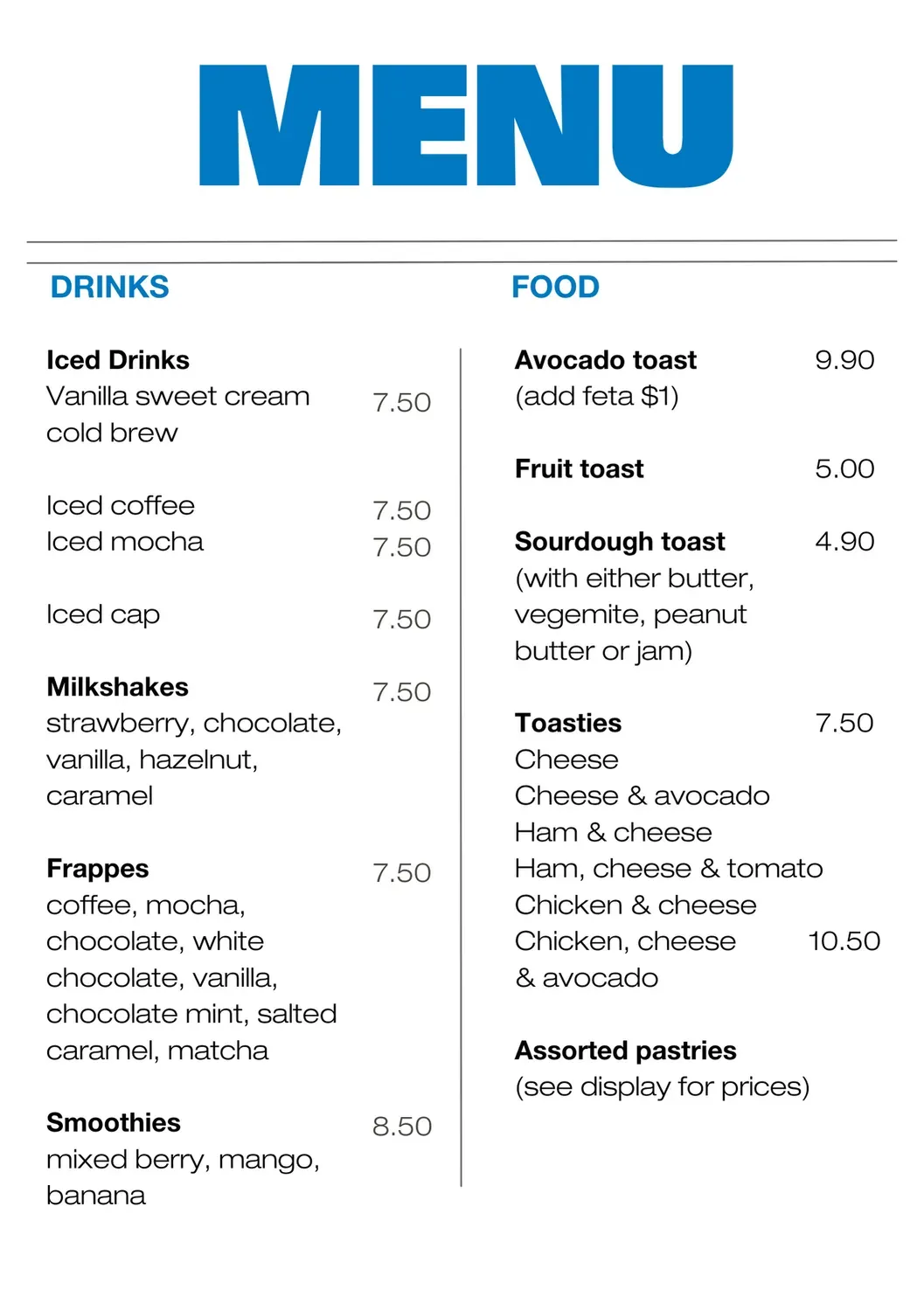 Menu 1