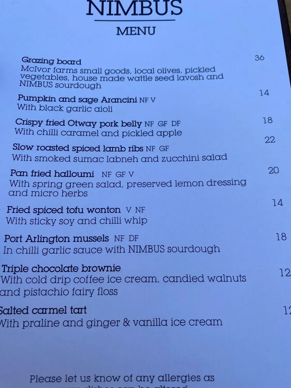 Menu 1