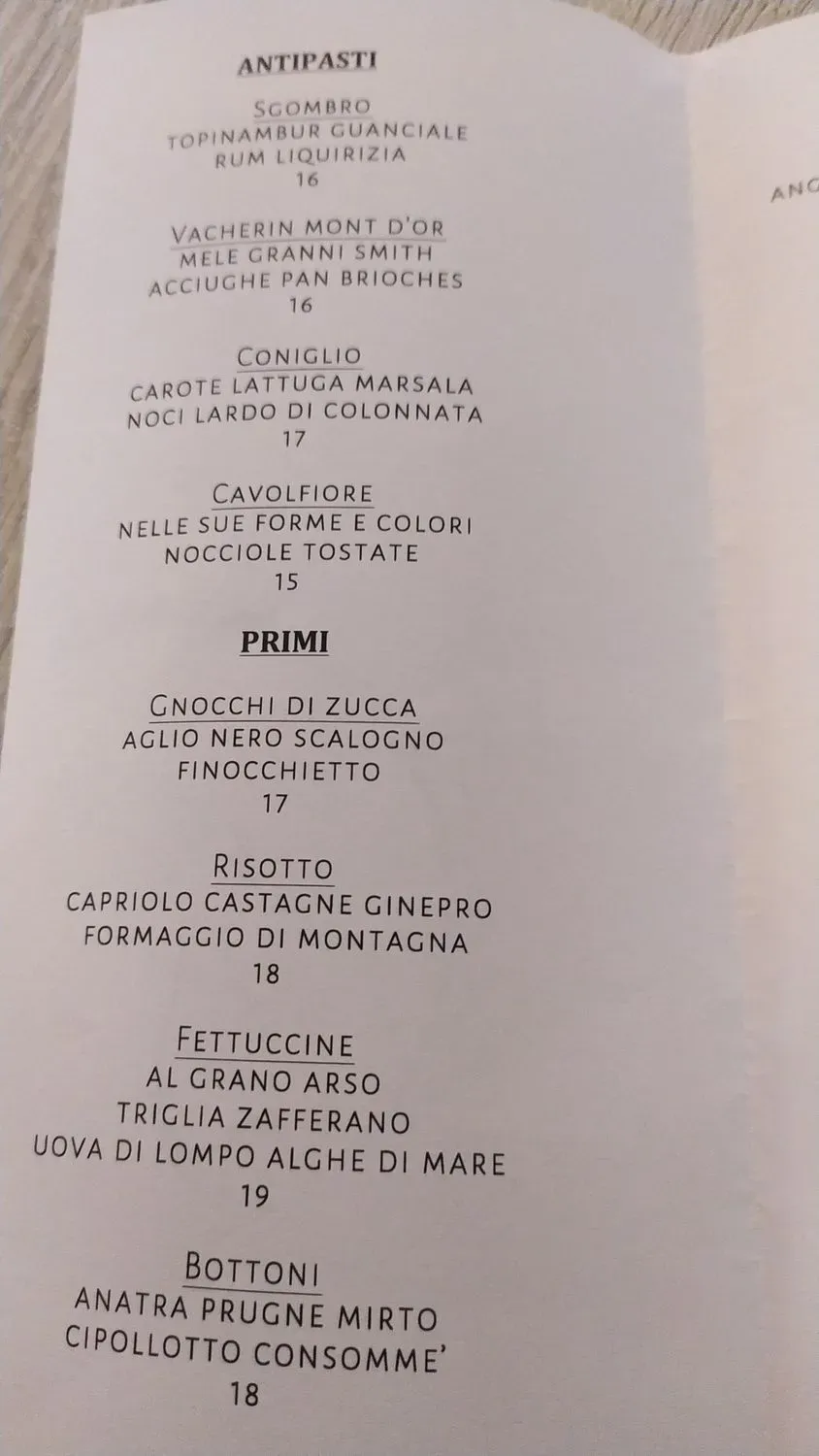 Menu 1