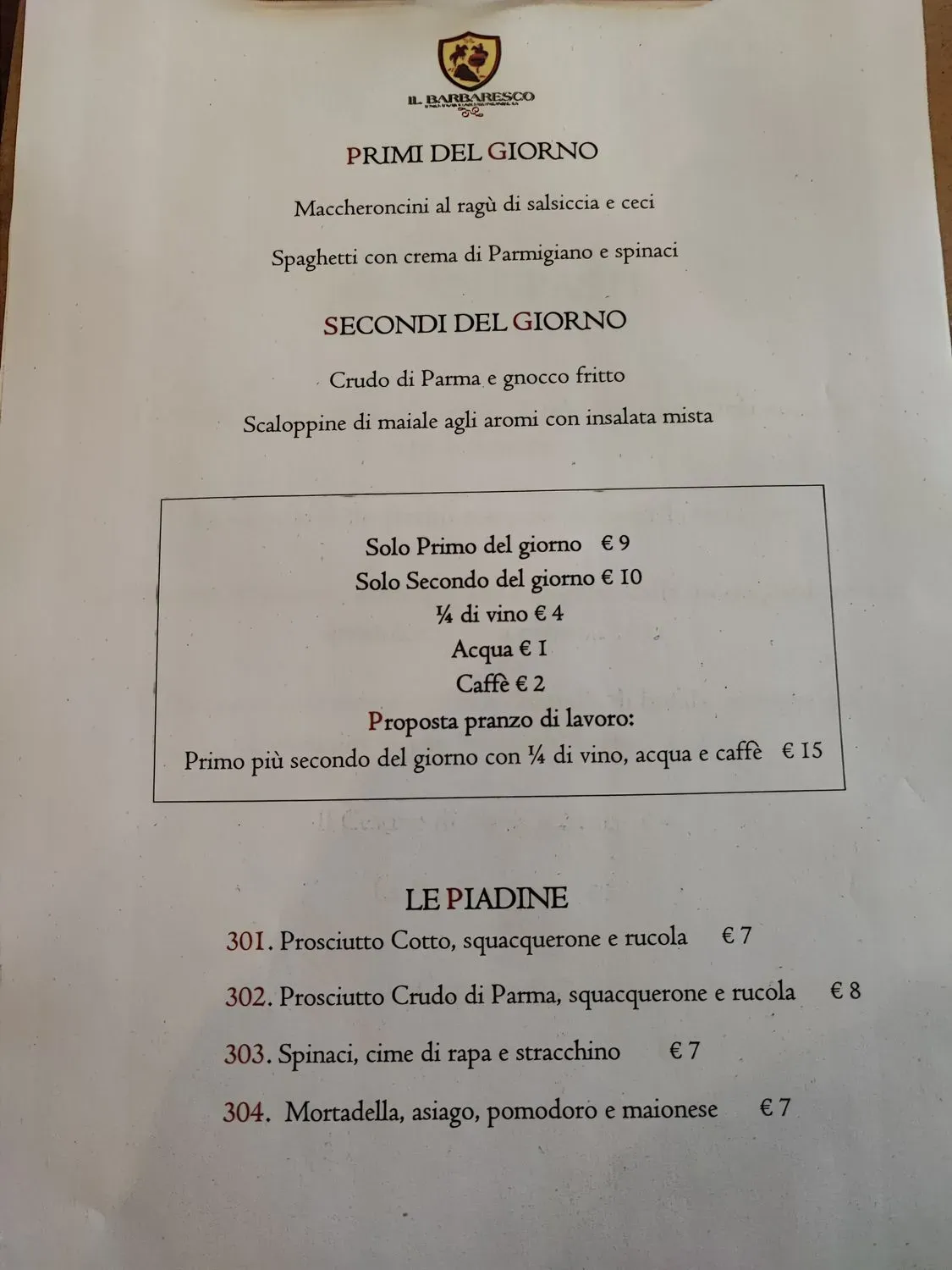 Menu 1