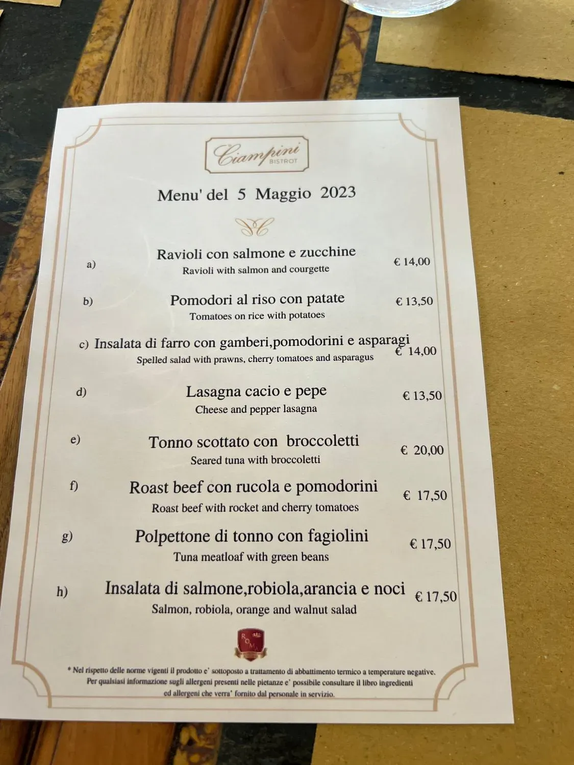 Menu 1