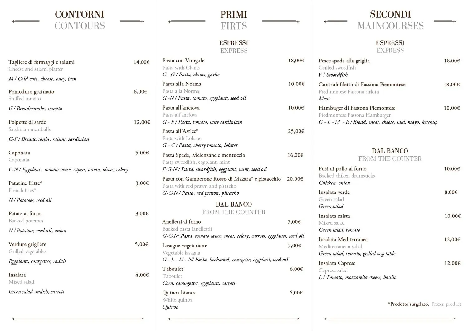 Menu 1