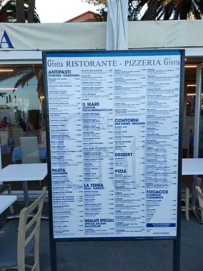 La Grotta Menu | Finale Ligure, Province of Savona | Checkle