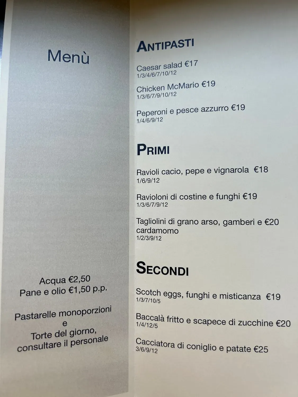 Menu 1