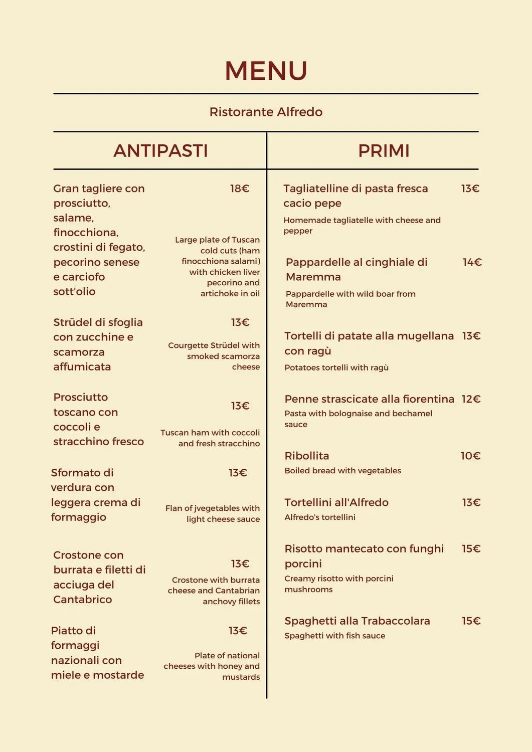 Menu 1