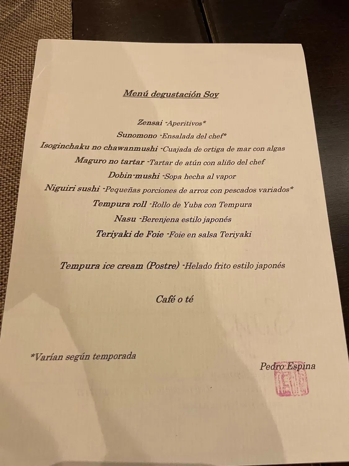 Menu 1