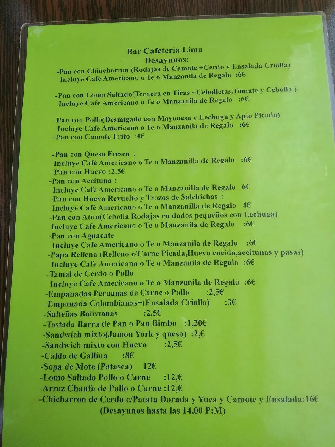 Menu 1