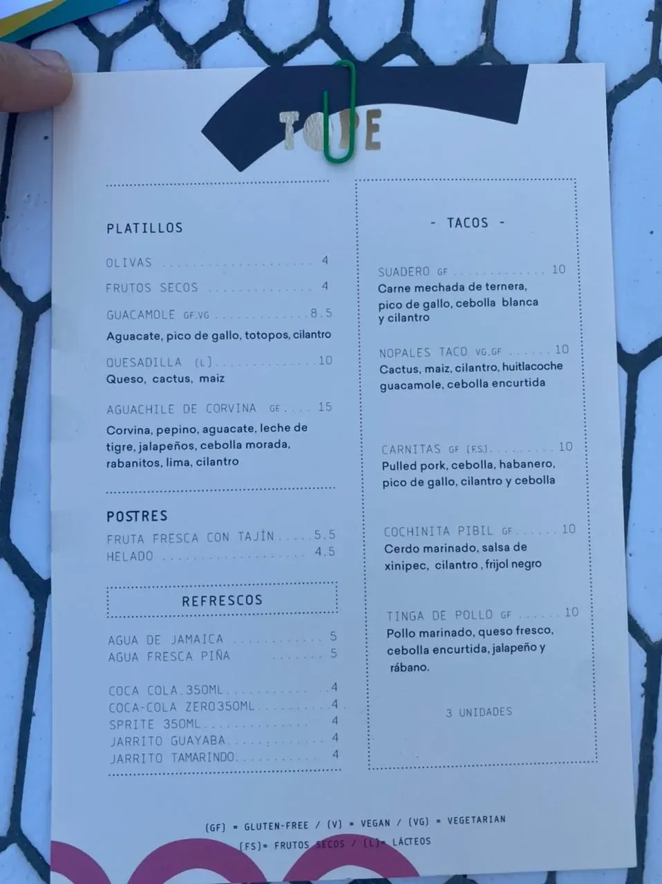 Menu 1