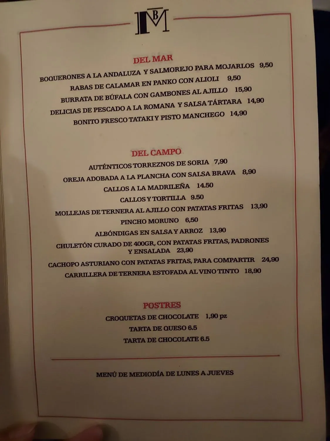 Menu 1