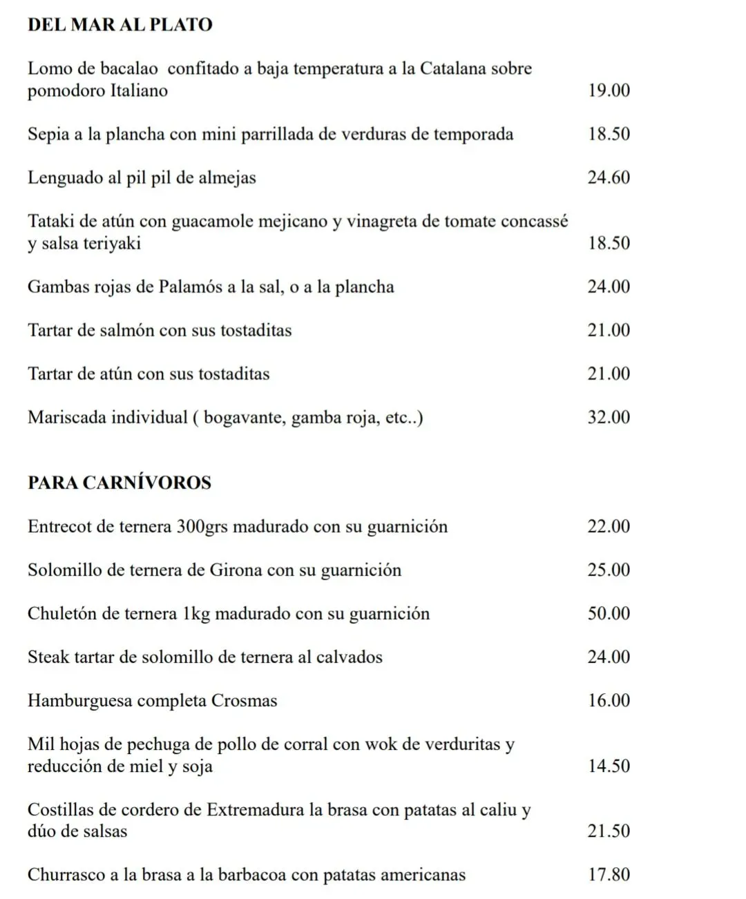 Menu 2