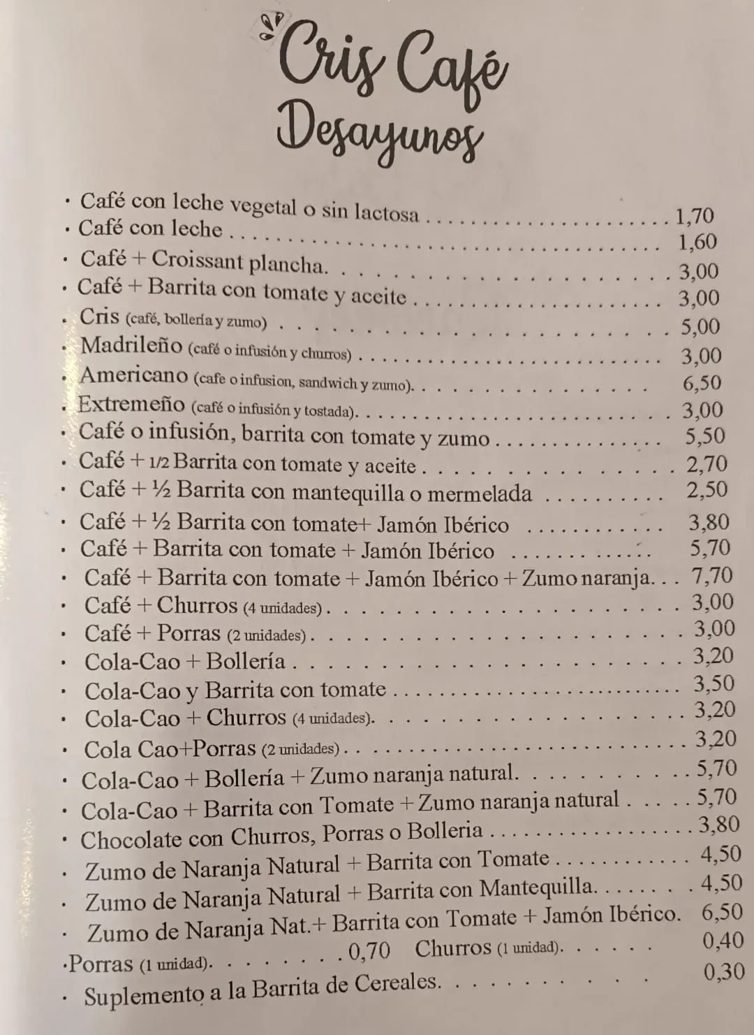 Menu 1