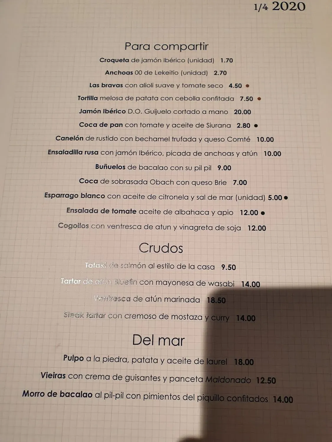 Menu 1