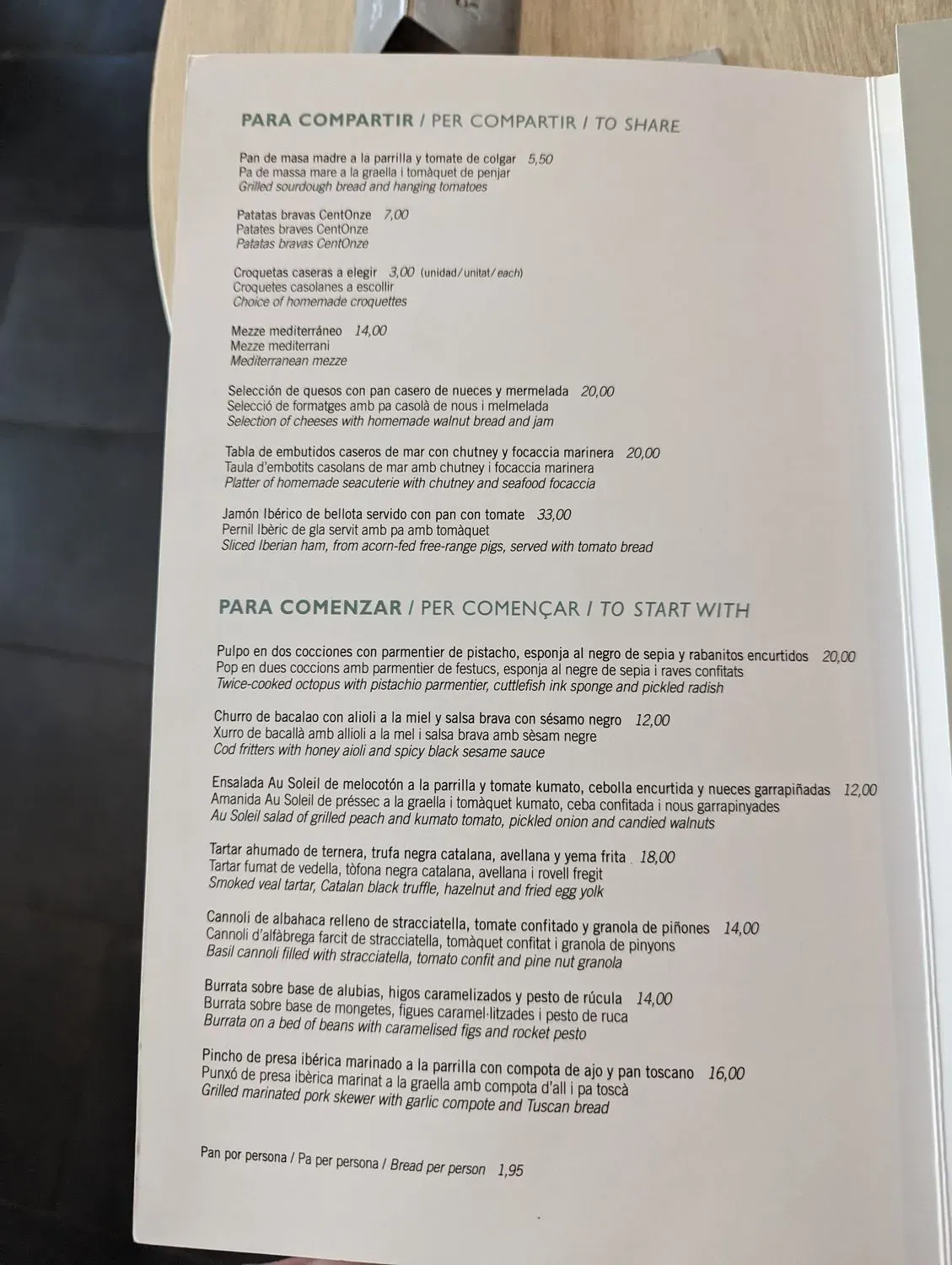 Menu 1