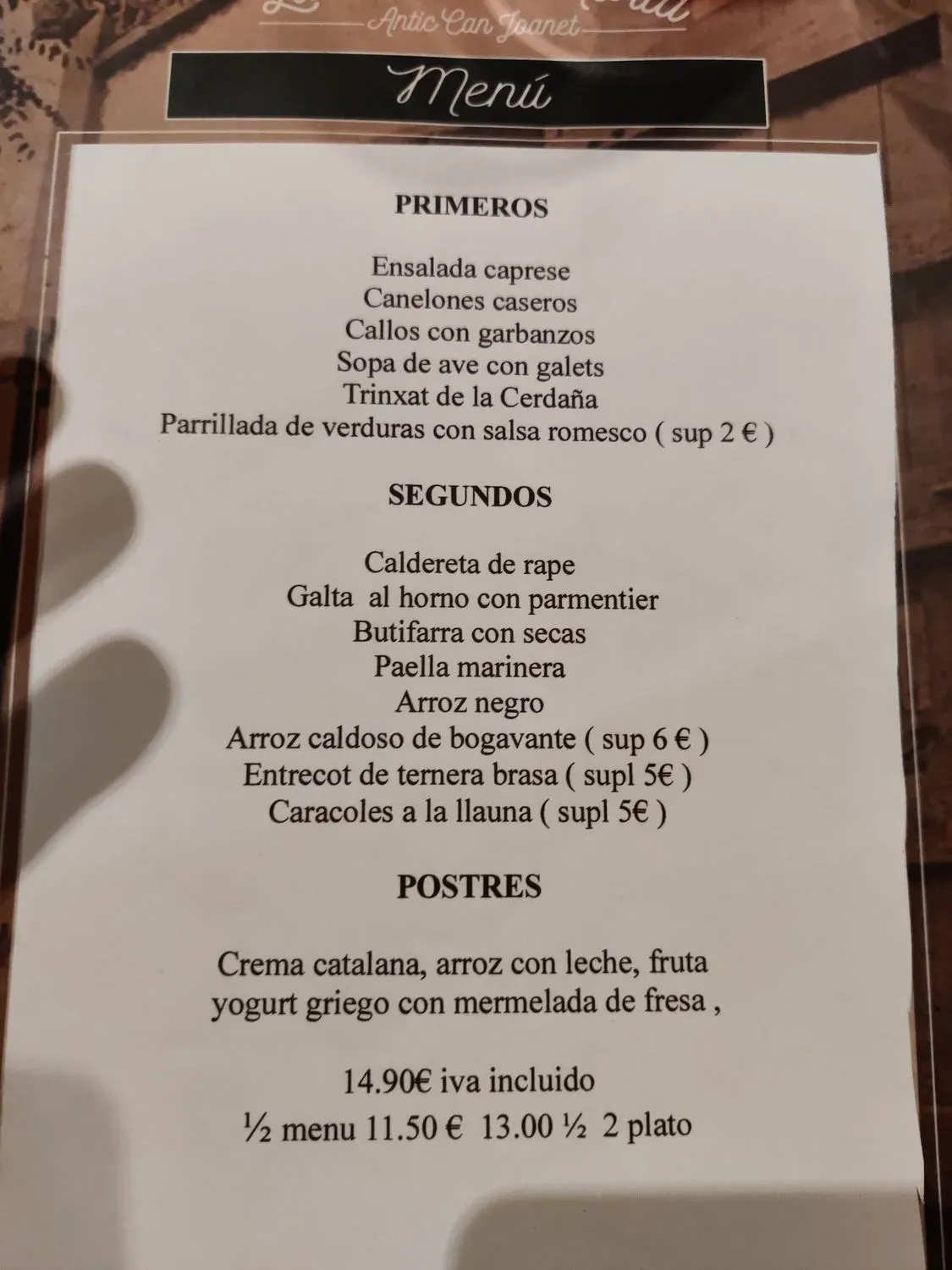 Menu 1