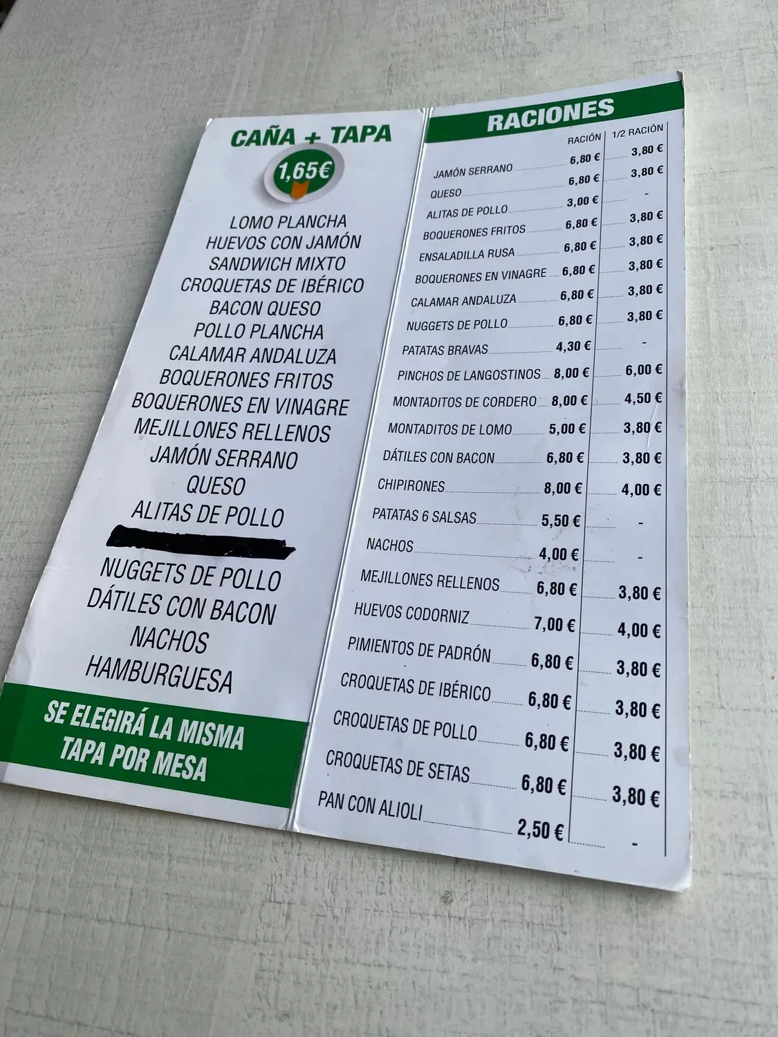 Menu 1