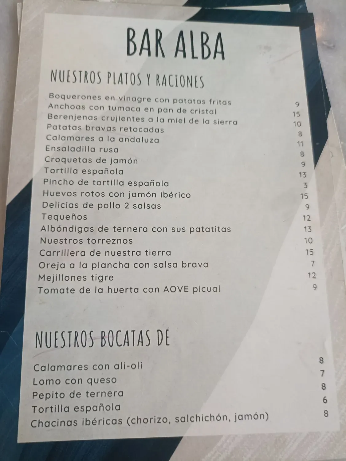 Menu 1