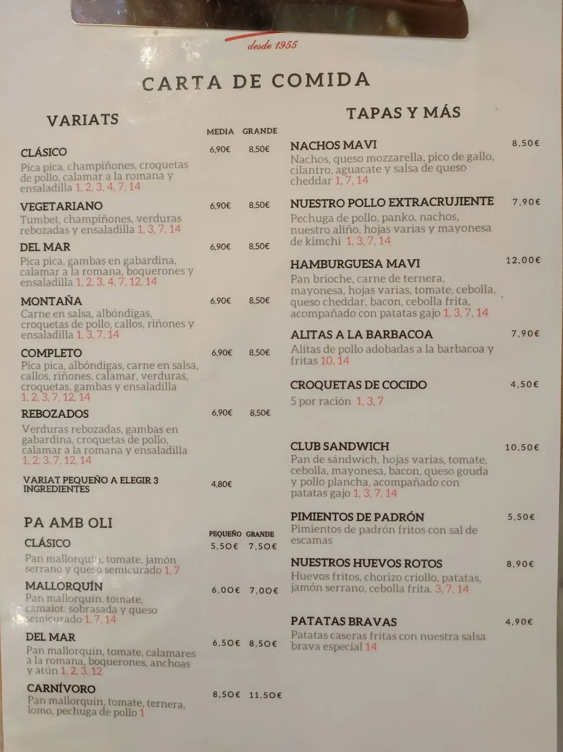 Menu 1